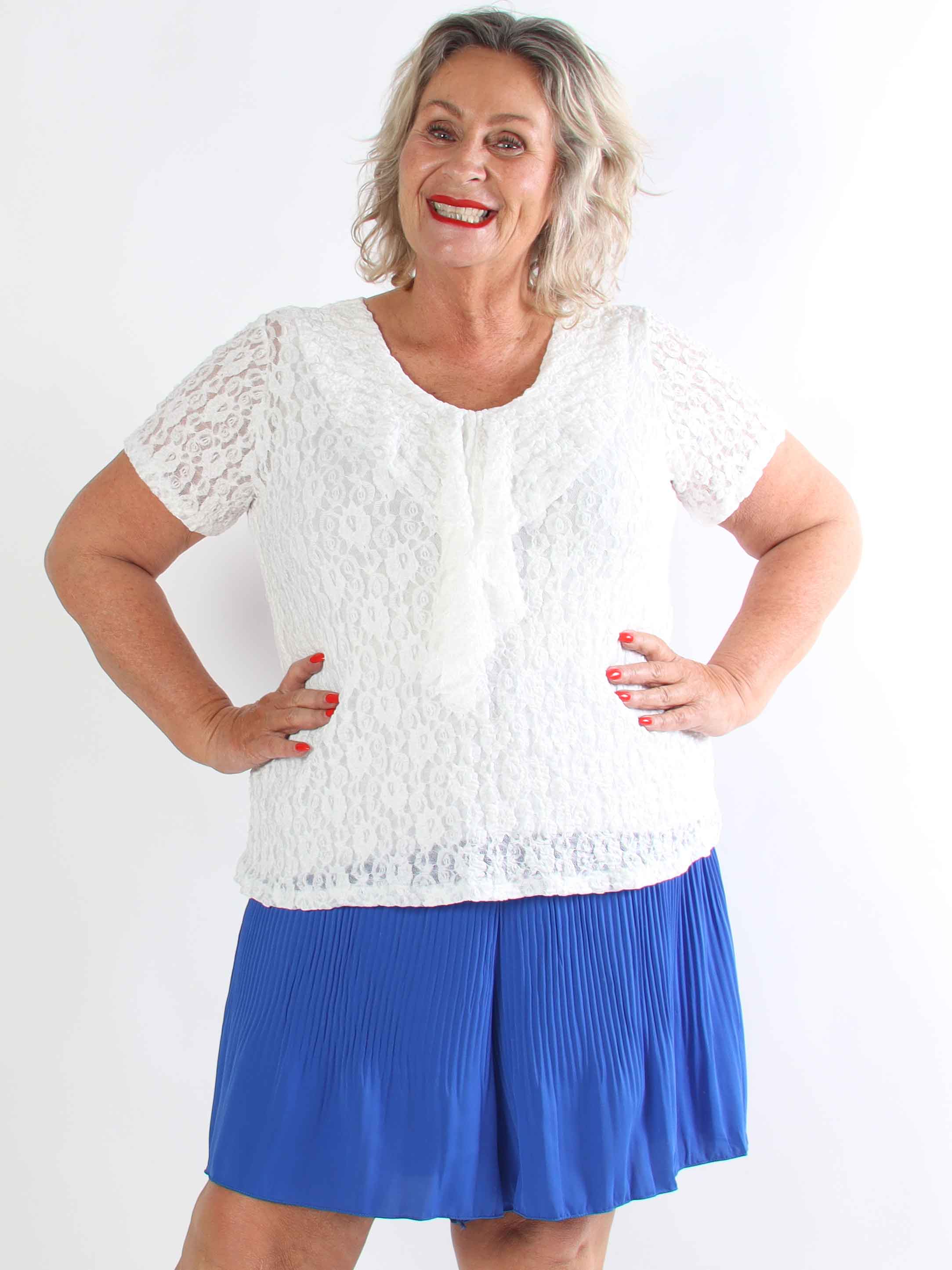 Diddi - Plisseret shorts med elastikkant i livet